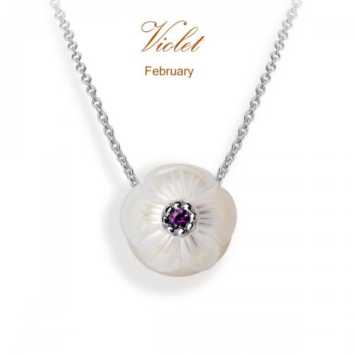 Violet Pearl Flower Pendant